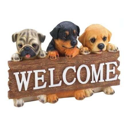 Dragon Crest Dragon Crest 10017870 9.5 x 4 x 6.5 in. Dog Welcome Plaque 10017870